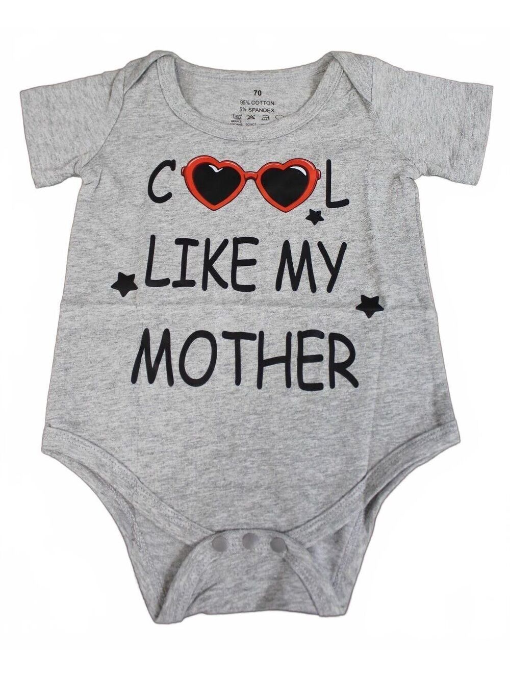 Cool Like My Mother Baby Bodysuit Gray 6-9M Onesie